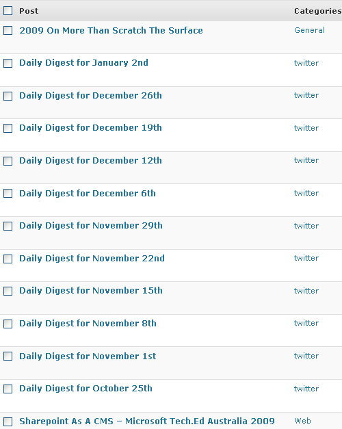 too many noisy entries in Edit Posts list